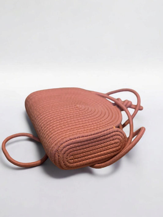 Handmade Boho Bag | Hippie Crossbody Bag | Braided Cotton Shoulder Purse | Small Festival Fashion Bag | Light Brown Bohemian Chic Purse