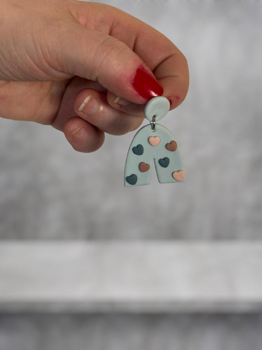 Polymer Clay Statement Earrings | Handmade Lightweight Earrings | Silver Accent Earrings | Elegant Dangle Earrings | Minimalist Clay Jewelry